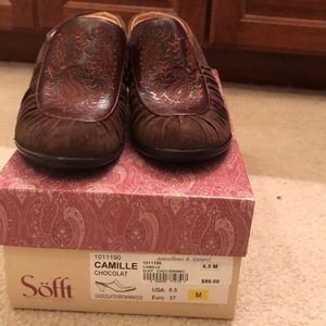 Soft Camille Chocolate and Wood Mule